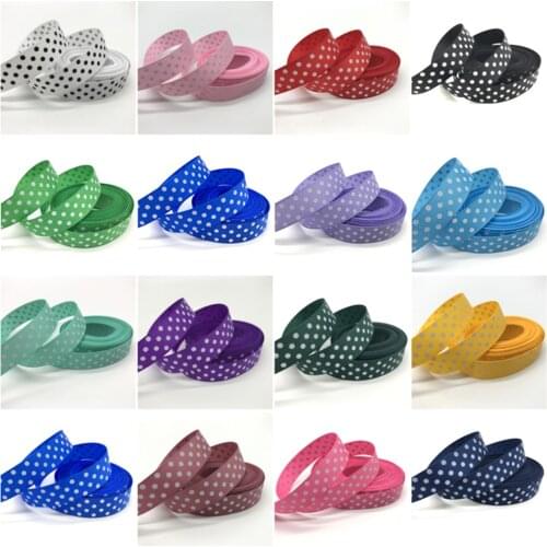 5Yards/Lot 5/8" 15mm Ribbon Grosgrain Printing Polka Dots Hair Bow Wedding Christmas Decoration Polyester Ribbon DIY Sewing
