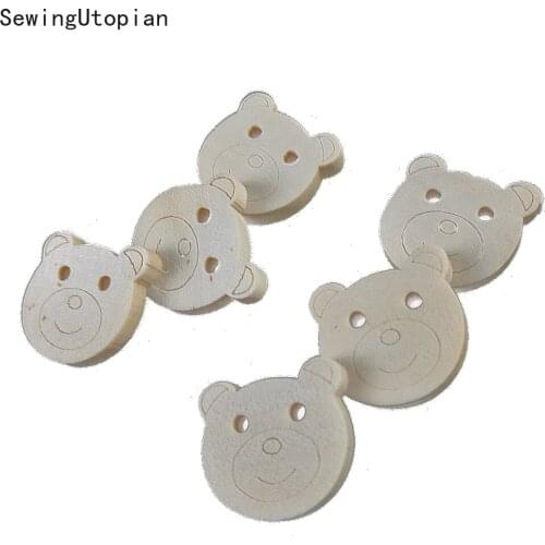 50PCS 20MM Mixed Cartoon Wood Hand Sewing Buttons for Kids Clothes Scrapbooking Decorative Botones Handicraft DIY Accessories