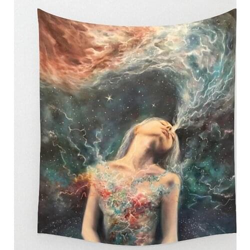 Abstract Fantasy World Pop Band Tattoo Cloth Flag Four-Hole Hanging paintings Mural Office Background Decoration