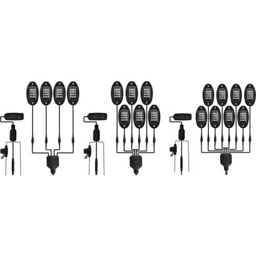 Car LED Rock Lights Kit Underbody Neon Music Light Bluetooth APP Multicolor Neon Underglow Lighting Kit for Car Chassis Lamp