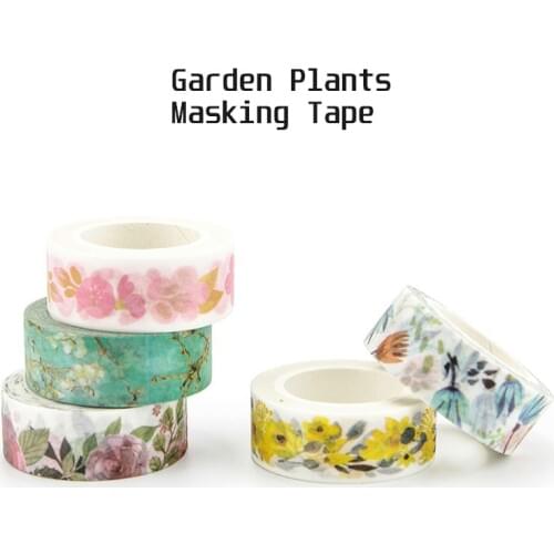 Garden Plants Flowers Paper Washi Tape Succulent Cherry Apricot Decorative Adhesive Masking Tape Diary Album Sticker A6342