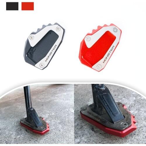 For Ducati Monster 696 795 796 797 821 1100 EVO 1200S Motorcycle Foot Side Stand Pad Plate Kickstand Enlarger Support Extension