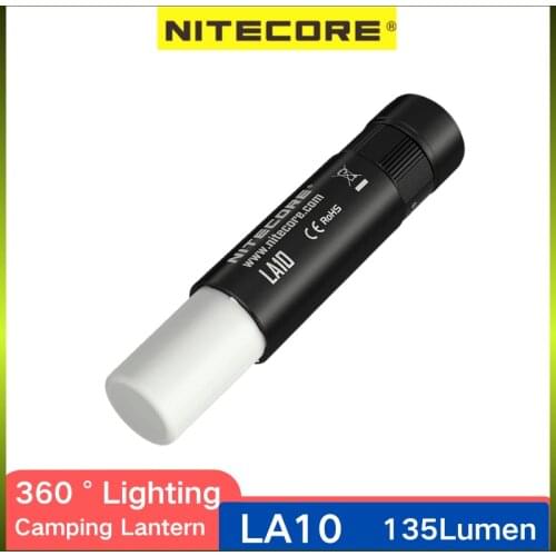 NITECORE LA10 Flashlight 135 Lumens 360°Lighting Retractable Magentic Tail Power By AA battery Ultra-Protable Camping Light