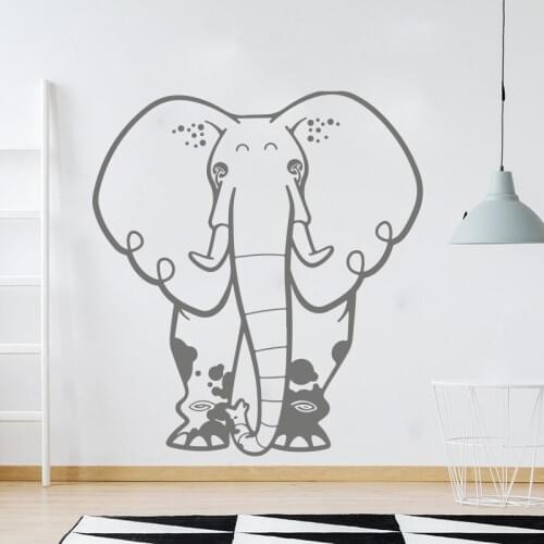 Giant Elephant Animal Wall Sticker Baby Nursery Kids Room Africa Jungle Animal Elephant Wall Decal Bedroom Playroom Viny Decor