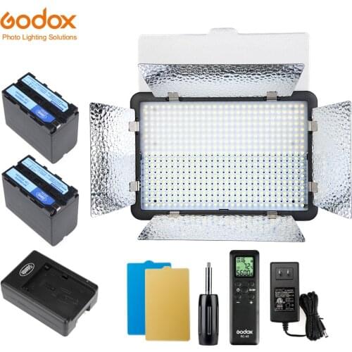 Godox LED500LRW 5600K 500 LED Video Light Lamp + Remote for DV Camcorder Camera +2 x NP970 Battery 6600mAh + Charger