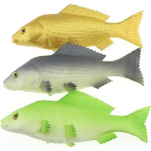 Gresorth 3 Pack Artificial Black Green Gold Carp Collection Fake Fish Home Party Decoration - 9 inch
