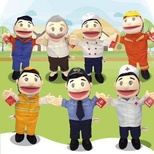 35cm Puppet toy gloves professional character performance open mouth move parent-child interaction story role play dolls