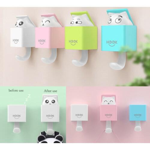 Innovative Cat Hook Storage Rack Hanger Living Room Wall Sticky Hook Decor
