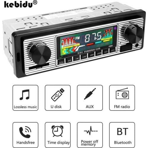 Kebidu Car Radio Bluetooth Wireless MP3 Multimedia Player Support AUX USB FM 12V Classic Stereo Audio Player For Car