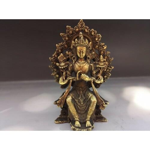 China Old Tibet Tibetan Buddhism statue Bodhisattva Copper statue