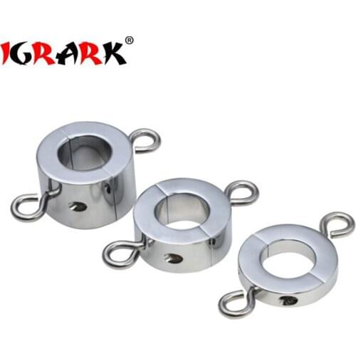 IGRARK Stainless Steel Ball Stretcher Testicular Restraint Penis Ring Scrotum Stretcher Alloy Cock Rings