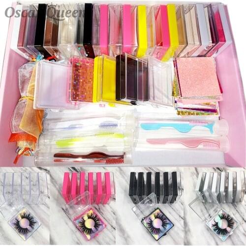 Lash Boxes Packaging Bulk 15-25mm Mink Eyelashes Box Package Wholesale 3D Lashes Box Cases Custom Lash Boxes Packaging With LOGO