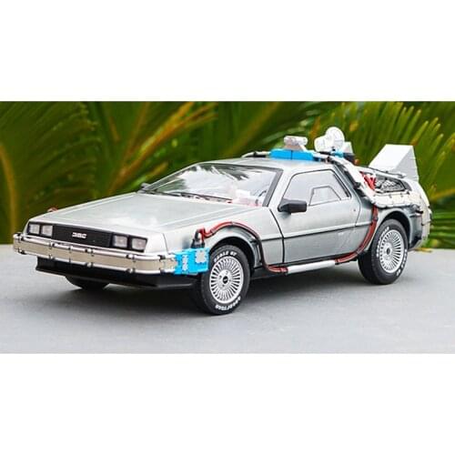 Diecast 1/18 Delorean Back To Future Time Machine Ultimate Elite Edition BCJ97 Model Car Goods Toy Collection Gifts Hot Toys