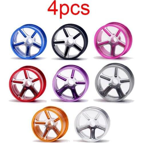 4Pcs Middle Diameter Metal Wheels Pentagram Aluminum Wheel Hubs For Tamiya Mini 4WD Racing Car Model