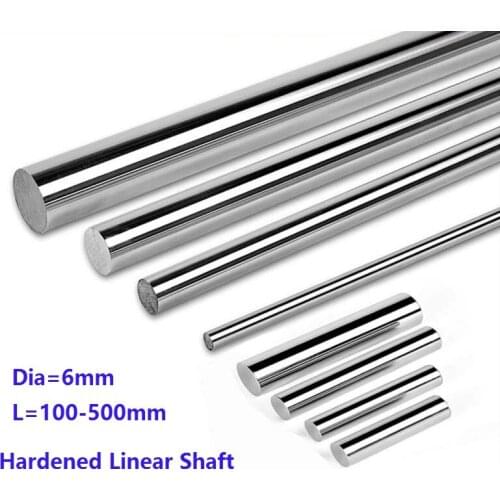 10pcs/lot Dia 6mm shaft 100mm -500mm long Chromed plated linear shaft hardened shaft rod bar rail guide for 3d printer cnc parts