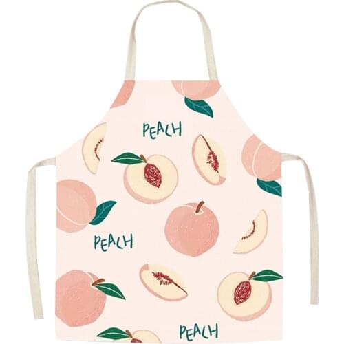 New Kids Girls Apron Cute Cartoon Fruit Print Kitchen Apron for Crafting Housework, Baking, Gardening