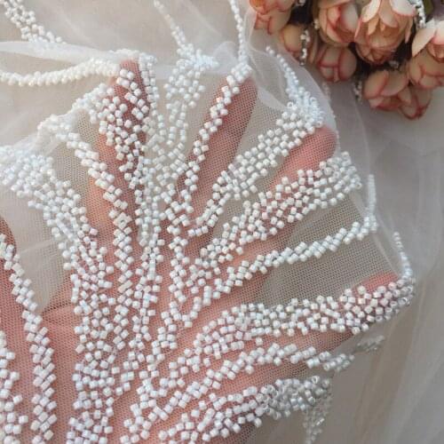 New high-definition porcelain white nail beads, leaves, flowers and grass shape lace embroidery Accessories
