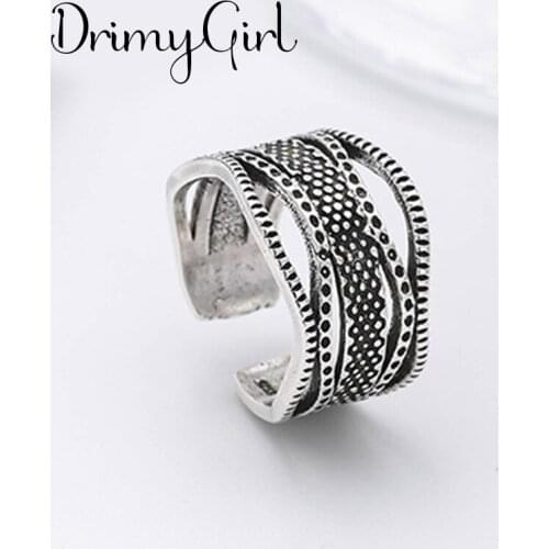 New Boho Vintage Large Chain Rings For Women Men Charm Male Retro Gothic Jewelry Drop Shipping 2021
