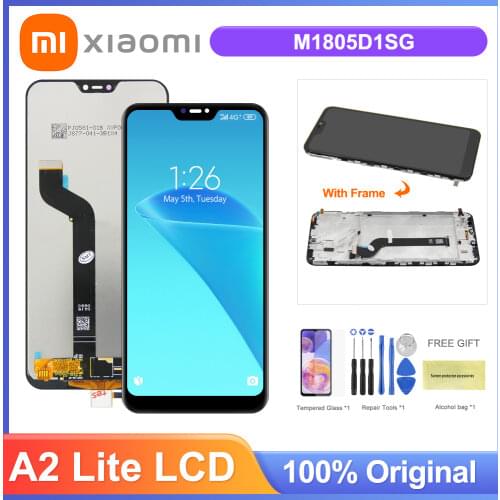 5.84" Lcd For Xiaomi Mi A2 Lite A2Lite LCD Display Touch Screen Digitizer With Frame Assesmbly For Xiaomi Redmi 6 Pro Lcd