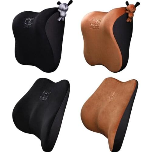 Memory Foam Pillow Car Headrest Massage Seat Back Neck Waist Support Breathable Pillows Auto Interior Accessories