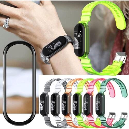 Strap for Mi Band 5 4 3 for Xiaomi Mi Band 5 4 3 nfc Silicone Watchband Wrist Band TPU Strap Replacement Waterproof Bracelet