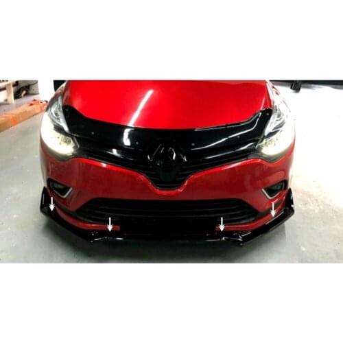 Renault Clio 4 Front Snow basin 3 Piece Lip Piano Black