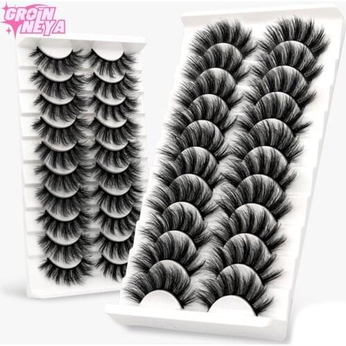 3D Faux Mink Lashes 5/10 Pairs Fluffy Soft Wispy Volume Natural long False Eyelashes Eye Lashes Reusable Eyelashs Makeup