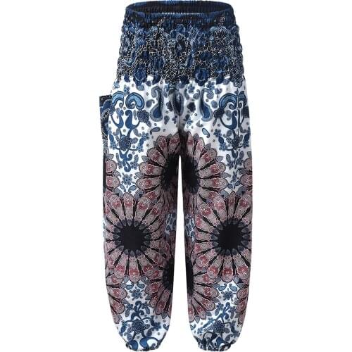 Kids Girls Harem Pants Digital Printed Loose Dance Exercise Yoga Pants Trousers Activewear Children Casual Bohemian Beach Pants