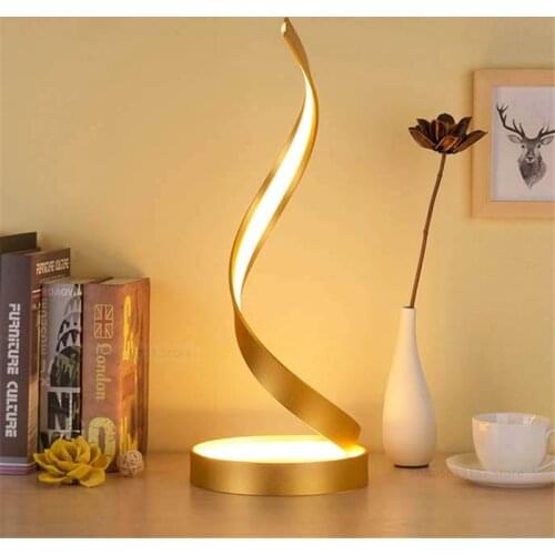 Nordic Modern Creative Table Lamps LED Spiral Desk Lamp Home Living Room Bedside Touch Night Lights for Reading Decoration Light