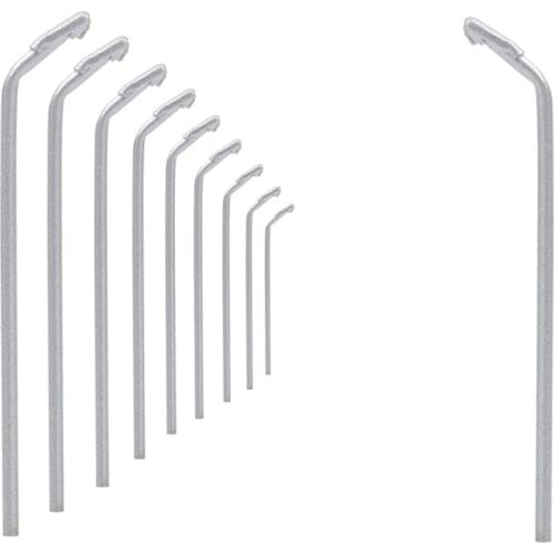 T92 10pcs Model Trains Bright White LED N Scale 1:160 Street Light Metal Lamps 4cm