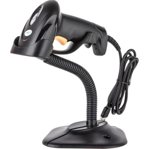 Smart practical cheapest USB interface wired 1D CCD continuous barcode scanner with stand hands free auto-sensing barcode reader