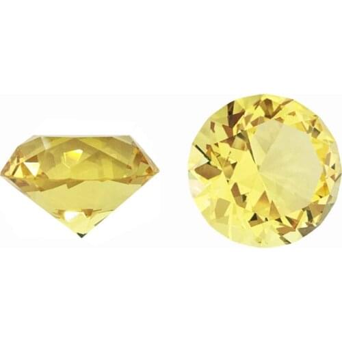 30mm-150mm Yellow Crystal Glass Diamond FengShui Ornaments Home Decorative Ball For Wedding Miniatures Accessories Gifts