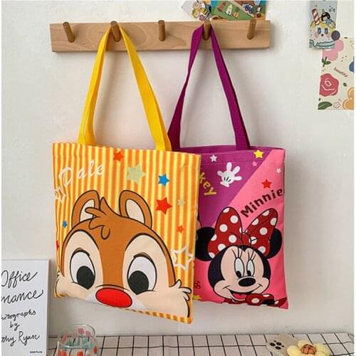 Disney Figure Mickey Womens Shoulder Bag Student Ins Style Handbag Mickey Mouse Donald Duck Bag Canvas Shoulder Bag
