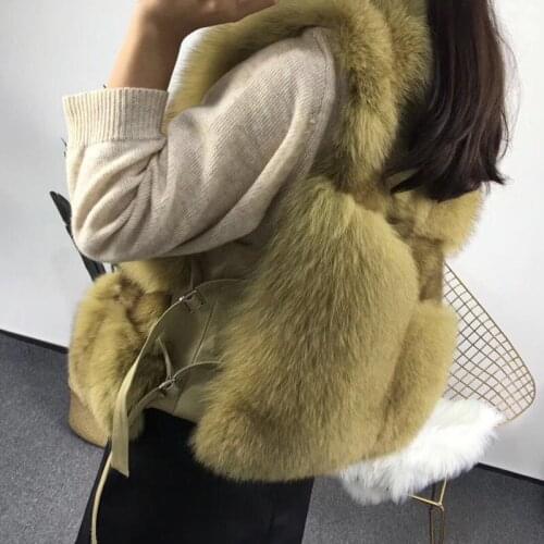 Vest 2020 Real Fox Fashion Luxury Thick Warm Coat Jacket Fur Vests Women Coats Manteau Femme 827 YY402