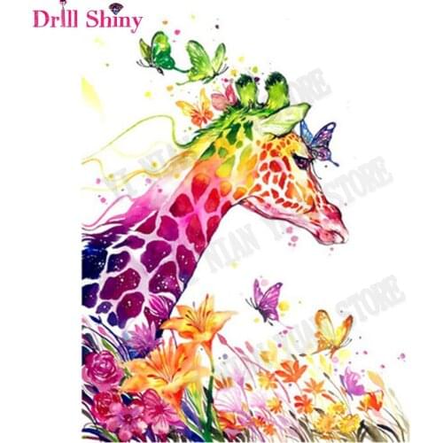 Giraffe Butterfly 3D Diy Diamond Embroidery Full Square Diamond Painting Cross Stitch Mosaic Crafts Needlework Kits home decor