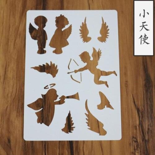 1pc Stencil Little Angel Painting Templates Wall Graphics Scrapbooking Coloring Embossing Accessories Decorative Reusable
