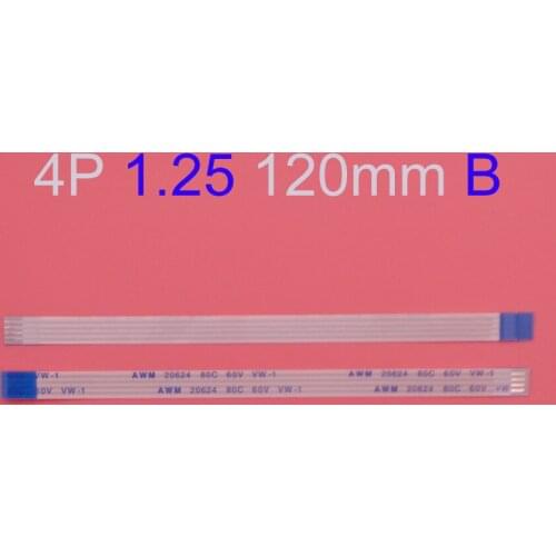 2pcs FFC Cable 120mm Length reverse 4Pins 4P 1.25mm Pitch FFC Ribbon Flat Cable Reverse Direction AWM 20624 80c 60v vw-1