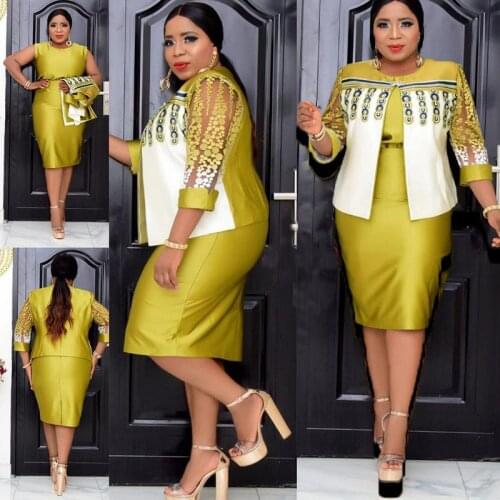 2021 Summer African Dresses Women Dashiki Plus Size Blazer Suit Office Lady Elegant 2 Piece Set Business Outfits Africa Clothing
