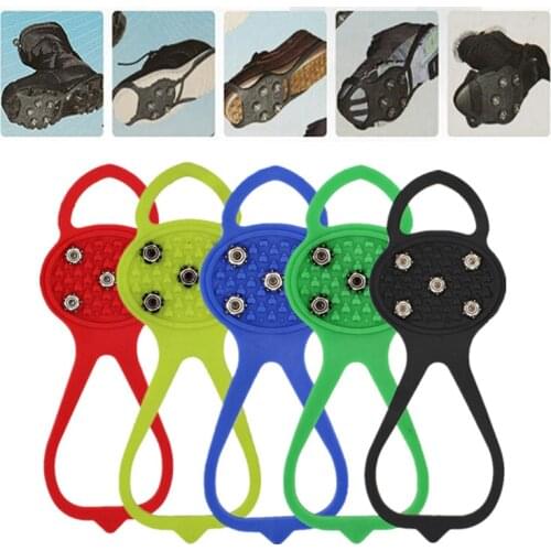 5Teeth Stud Crampon Climb Snowfield Anti-skid Spike Universal Ice Gripper Claw Snow Walk Non-slip Snow Shoes Outdoor Shoes Cleat
