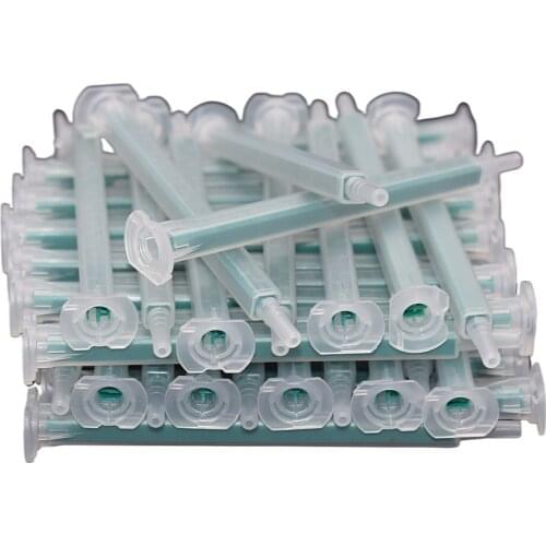 50pcs Resin Adhesive Static Mixing Nozzles 115mm Plastic Square Mixer Dual Cartridge Epoxy AB Glue Applicator Mixing Mouth Tube