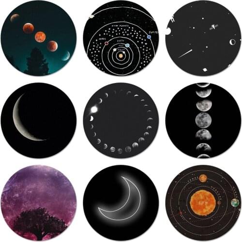 58mm Moon Space Map Amazing landscape Badge Brooch Pin Accessories For Clothes Backpack Decoration gift