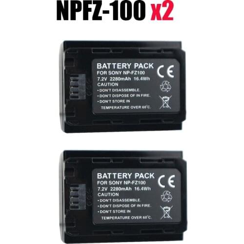 2pcs NP-FZ100 NPFZ100 NP FZ100 battery for sony FZ100 Battery A7R III A7 III BC-QZ1 A9/A9R Alpha9 Alpha9R Alpha 9S A7RM3 camera