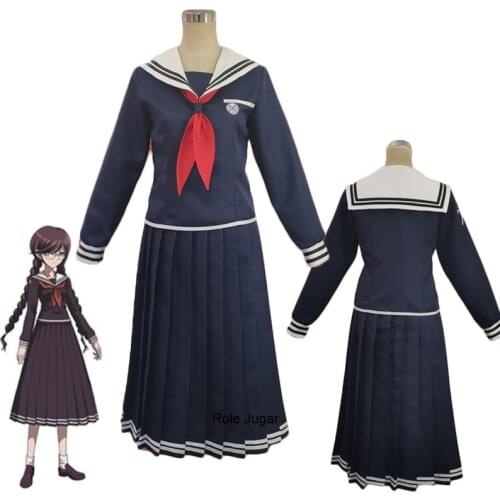 Anime Danganronpa Toko Fukawa Cosplay Costume Adult Women Girls School Uniform Sets With Wig Glasses Halloween Costumes C58C06