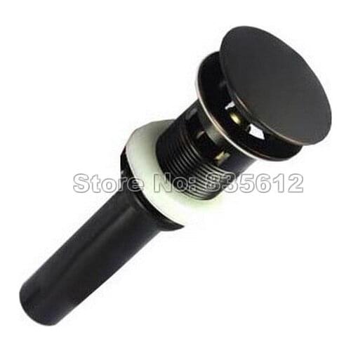 Black Oil Rubbed Bronze Large Round Cap Pop UP Sink Drain With Overflow Wsd021