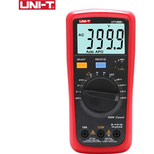 UNI-T UT136B+ Digital Multimeter Large LCD Dual Display 1000V 10A AC DC Voltmeter Current Test Meter