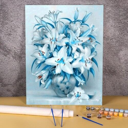 Flower Vase DIY Paint By Numbers Set Acrylic Paints 50*70 Oil Painting New Design For Wholesale
