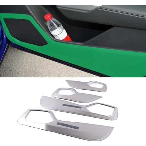 For Audi Q3 F3 2018-2021 Car Accessory Stainless Steel Inner Door Anti-kick Pad Cover Trim Frame Interior Decoration Molding