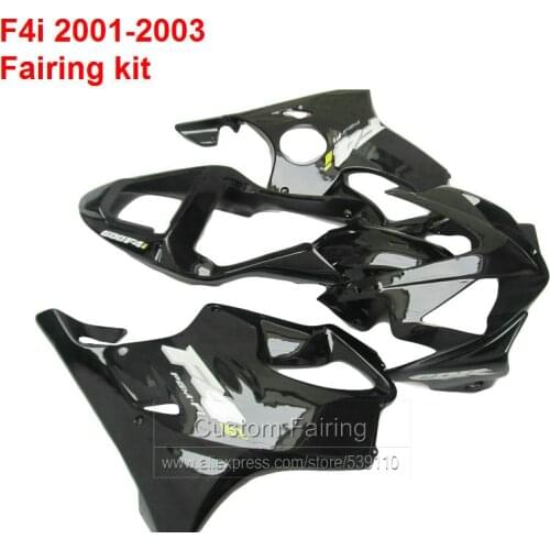 Glossy Black Fairing kit For HONDA CBR600 F4i 01 - 02 Aftermarket INJECTION Molding fairings DC46