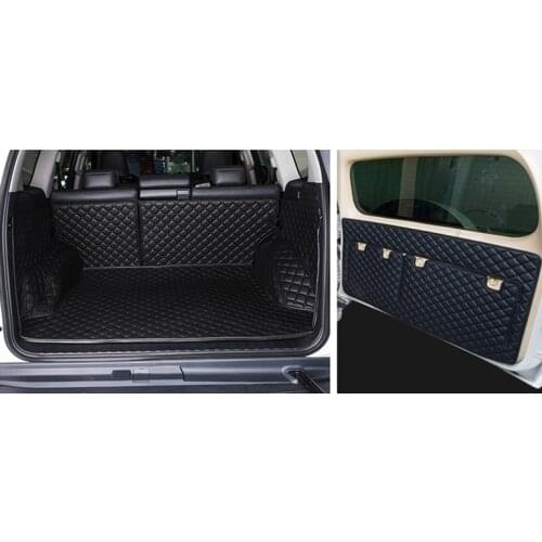 Full set car trunk mats + Rear door mat for Toyota Land Cruiser Prado 150 5 seats 2019-2010 waterproof cargo liner boot carpets