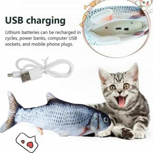 Electronic Pet Cat Toy Electric USB Charging Simulation Fish Toys for Baby kids and Dog Cat Playing Dancing Moving Fish Toy
